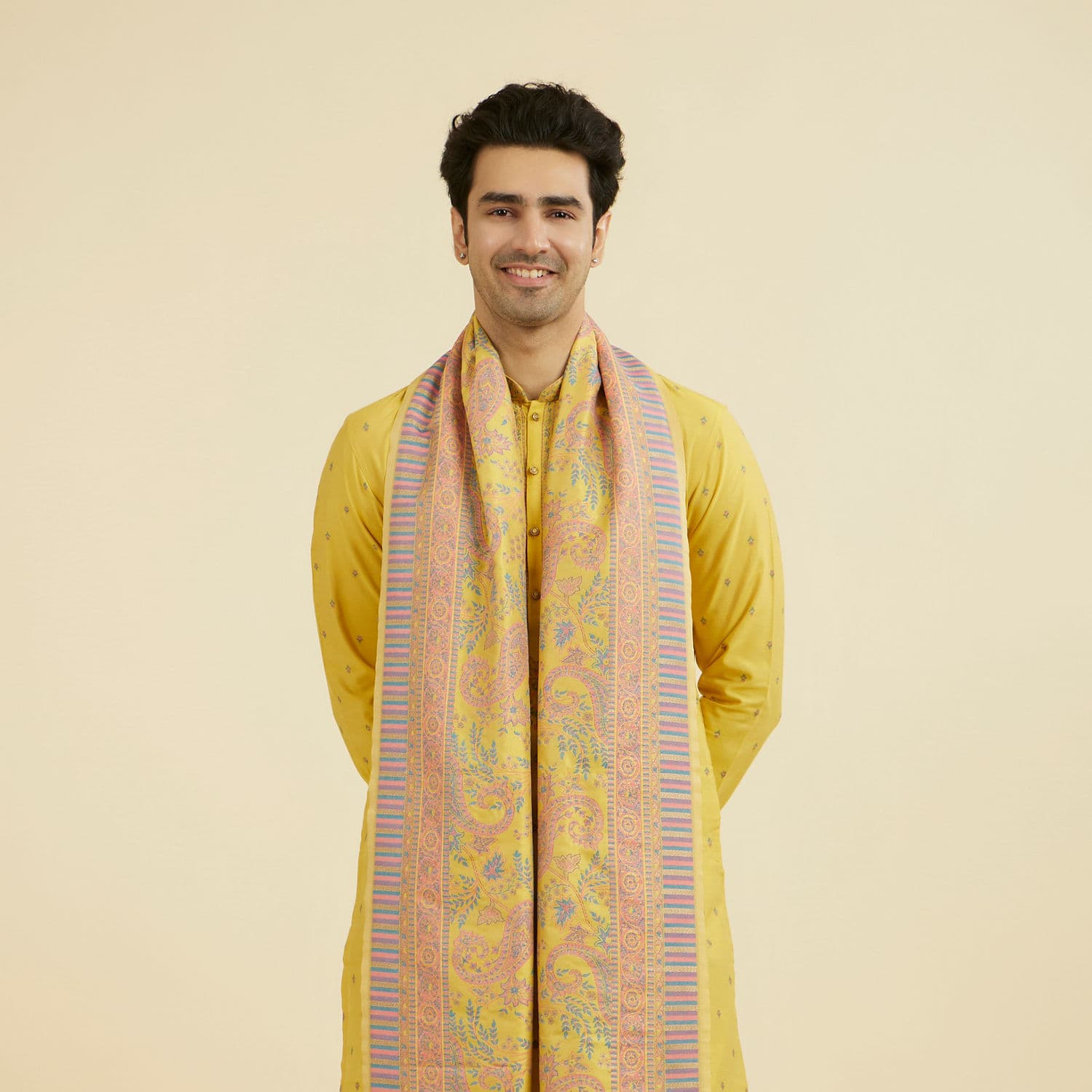 Radiant Yellow Kurta Pajama | Manyavar Radiant Yellow Kurta Pajama | Manyavar