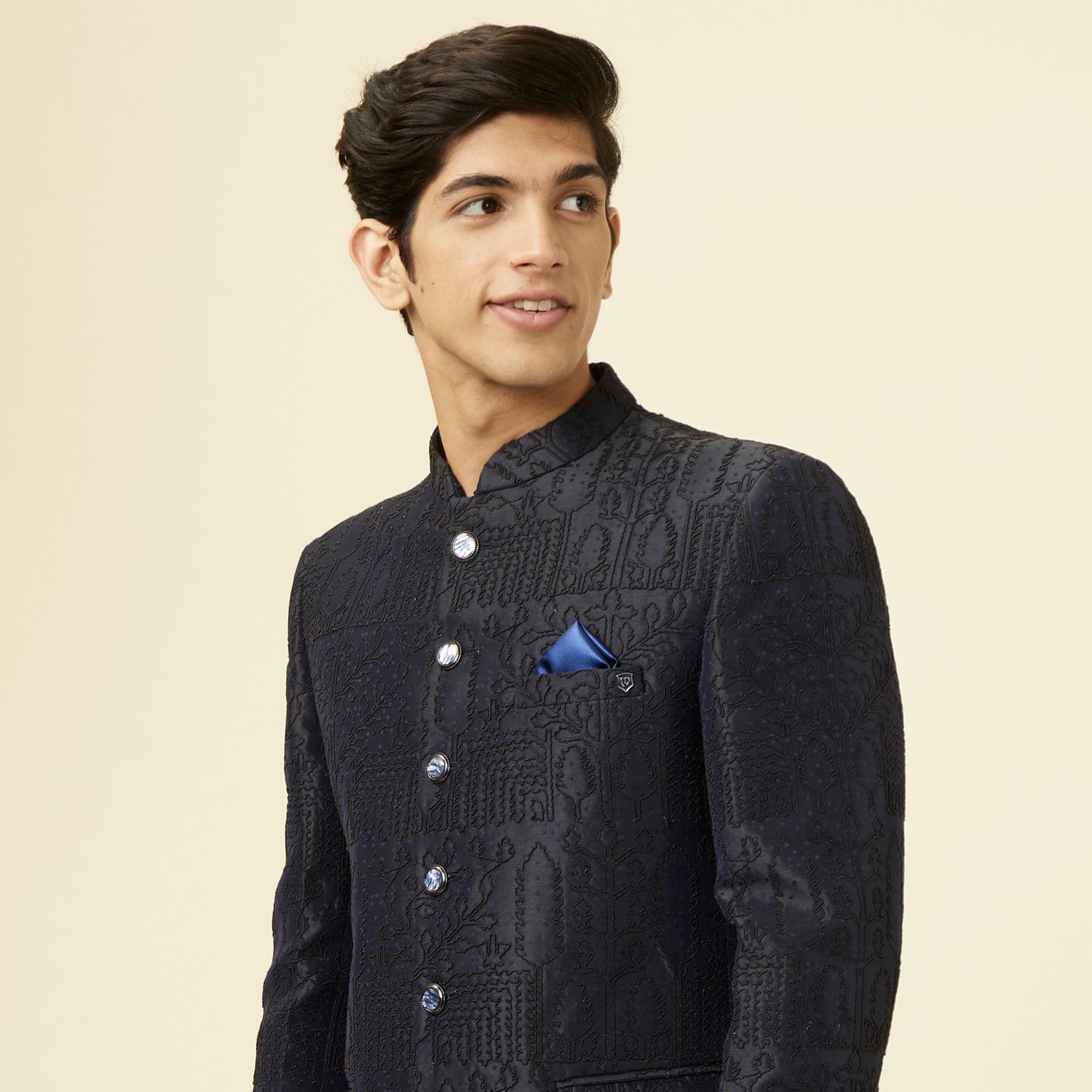 Maritime Blue Botanical Patterned Suit Maritime Blue Botanical Patterned Suit