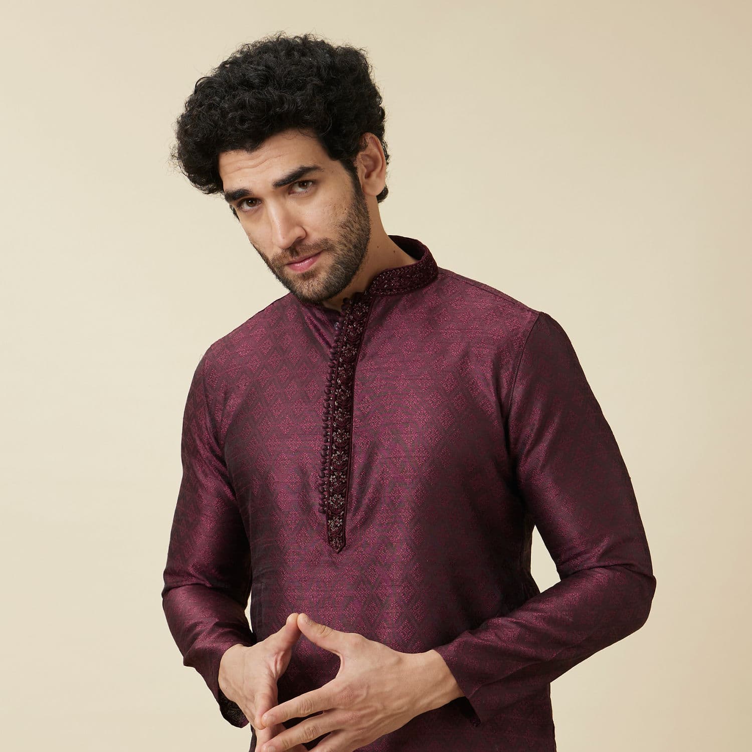 Windsor Wine Medallion Patterned Kurta Set Windsor Wine Medallion Patterned Kurta Set