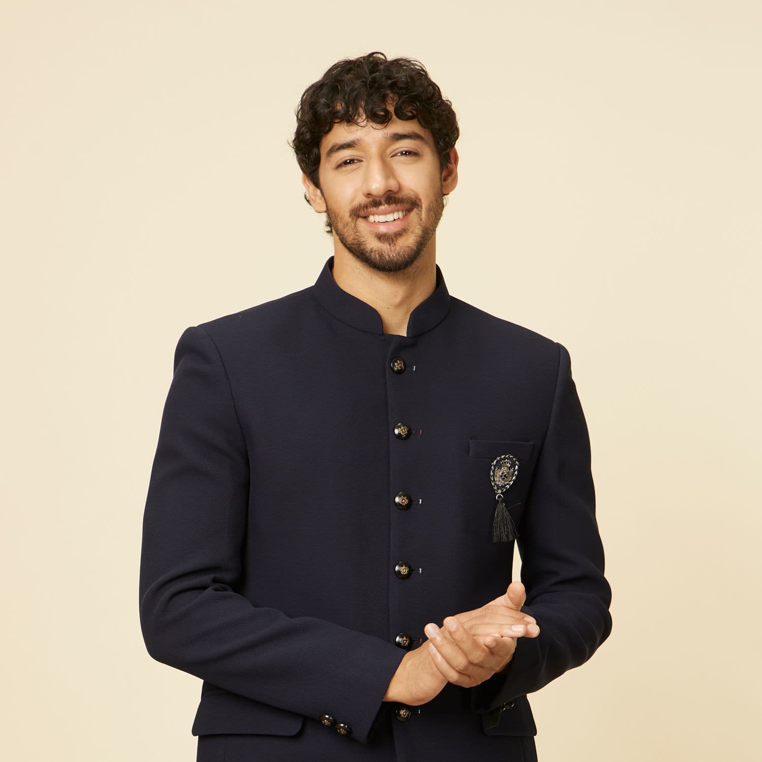 Classic Dark Blue Jodhpuri Suit | Manyavar Classic Dark Blue Jodhpuri Suit | Manyavar