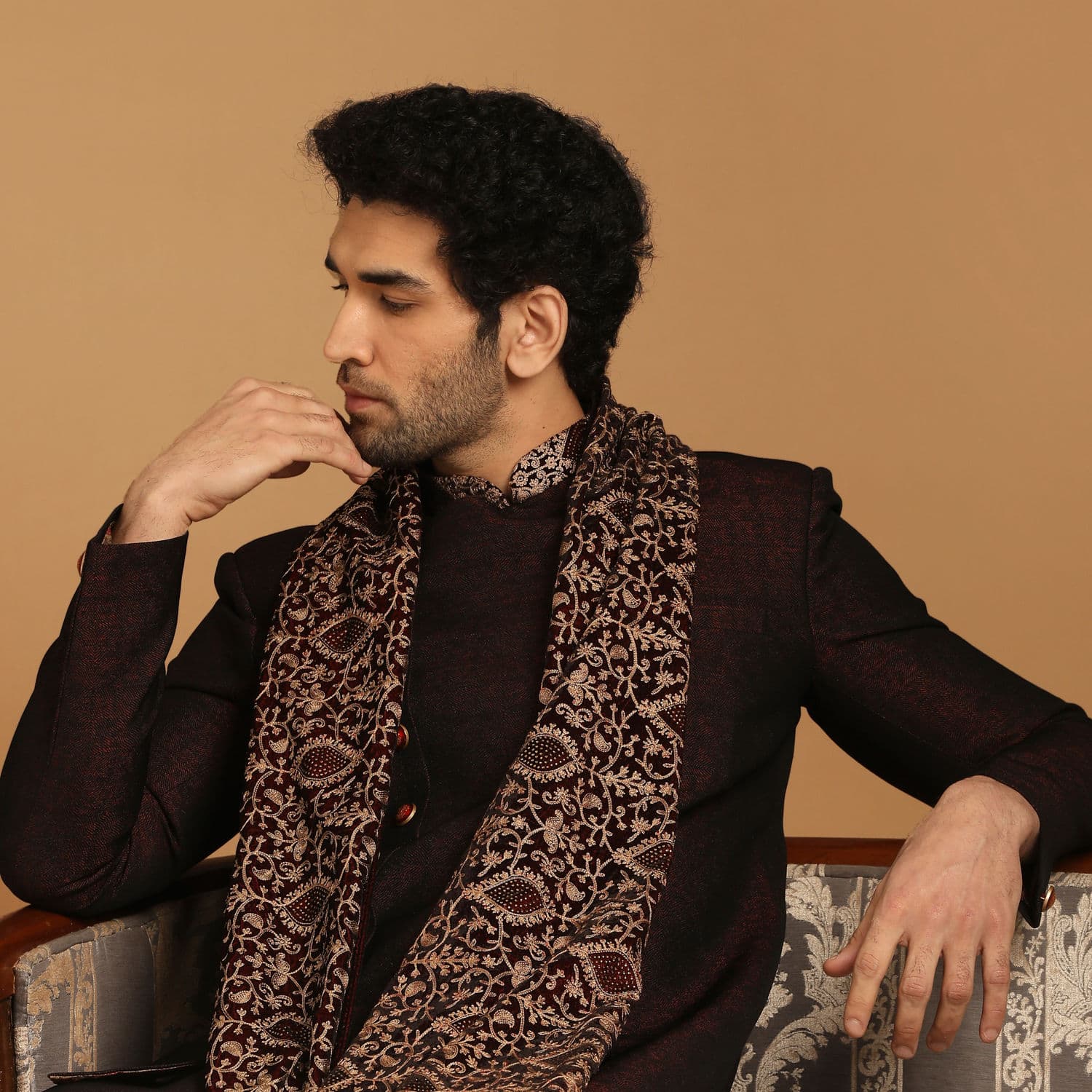 Maroon Indo Western With Dupatta | Manyavar Maroon Indo Western With Dupatta | Manyavar