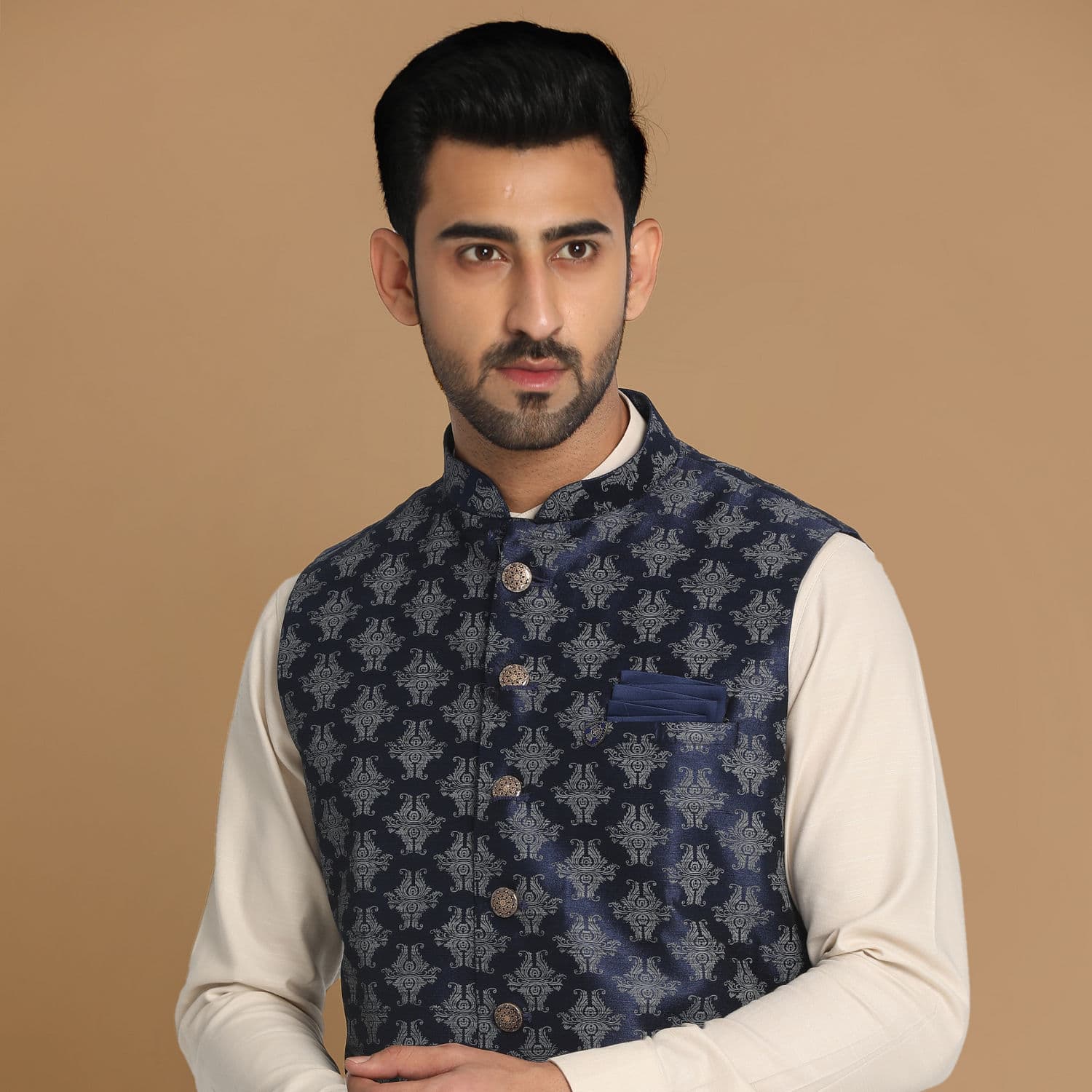 Denim Blue Printed Jacket Denim Blue Printed Jacket