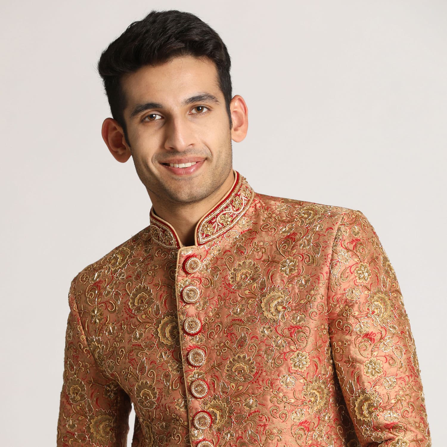 Rust Pink Embroidered Indo Western Rust Pink Embroidered Indo Western