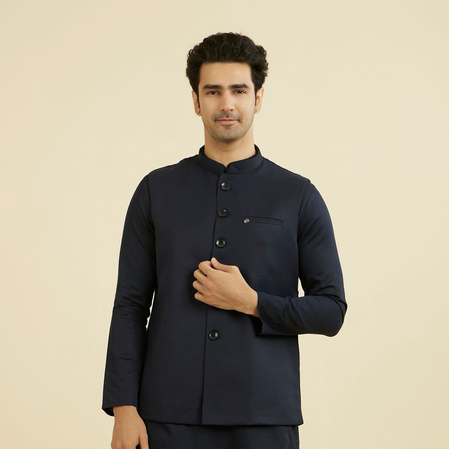 Dark Blue Nehru Jacket Dark Blue Nehru Jacket