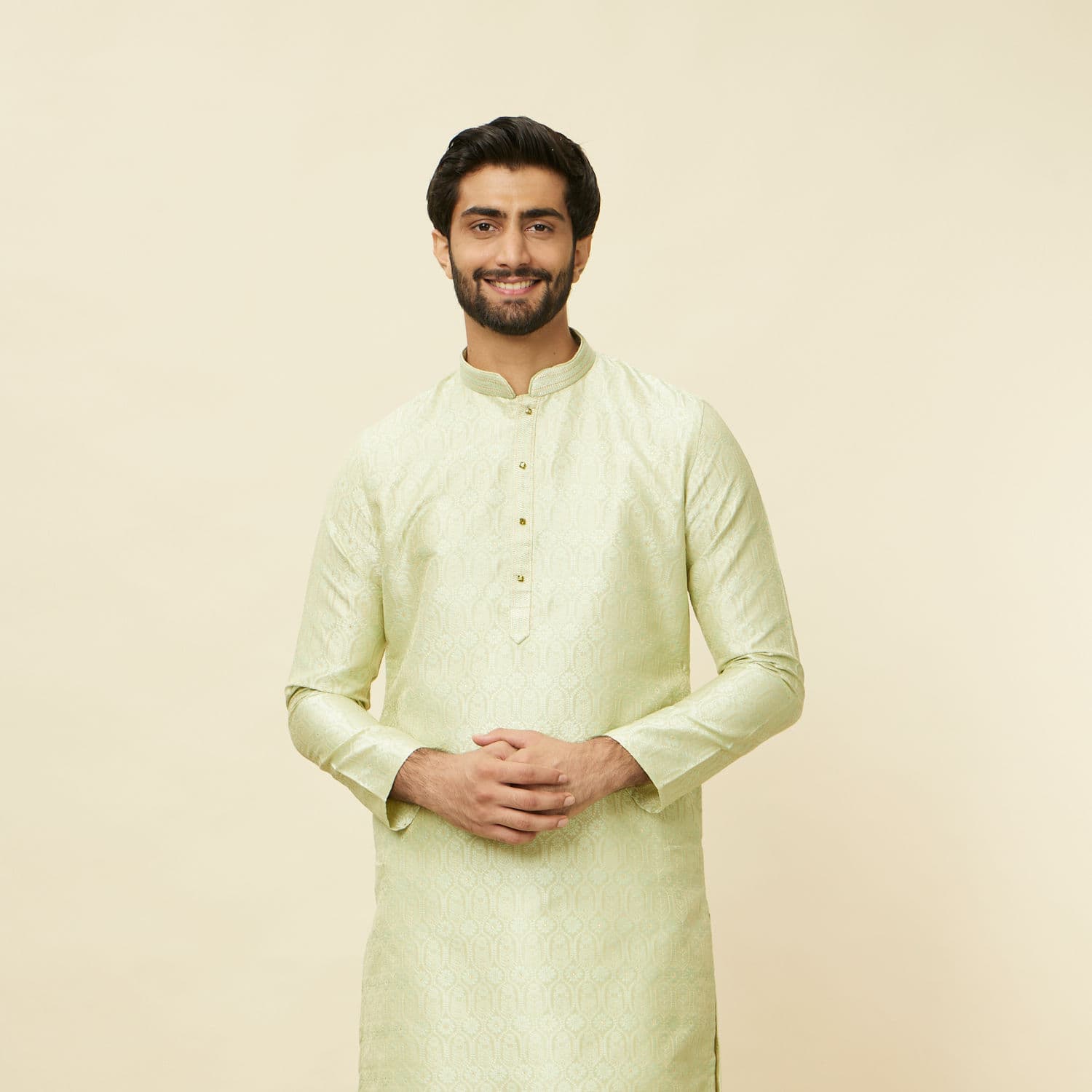 Tea Green Ogee Patterned Kurta Set Tea Green Ogee Patterned Kurta Set