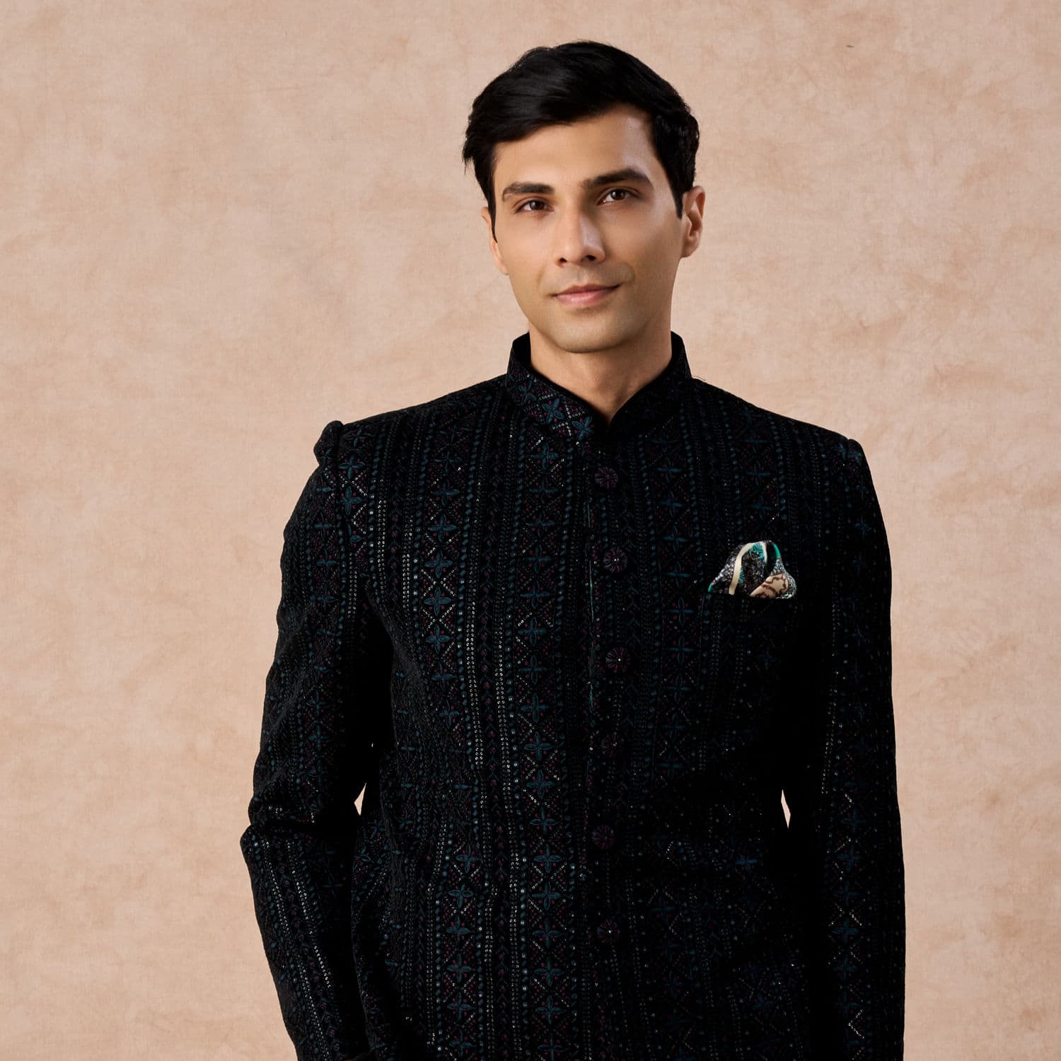 Teal Velvet Sensation Jodhpuri Suit Teal Velvet Sensation Jodhpuri Suit
