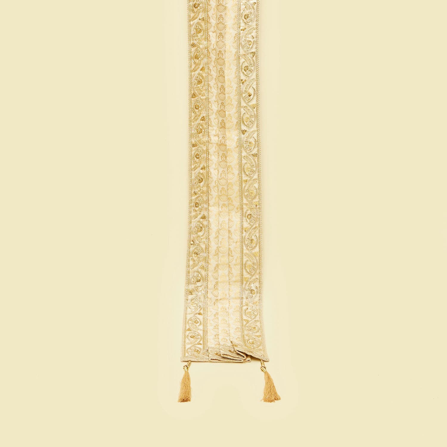 Soft Beige Pleated Traditional Stole Soft Beige Pleated Traditional Stole