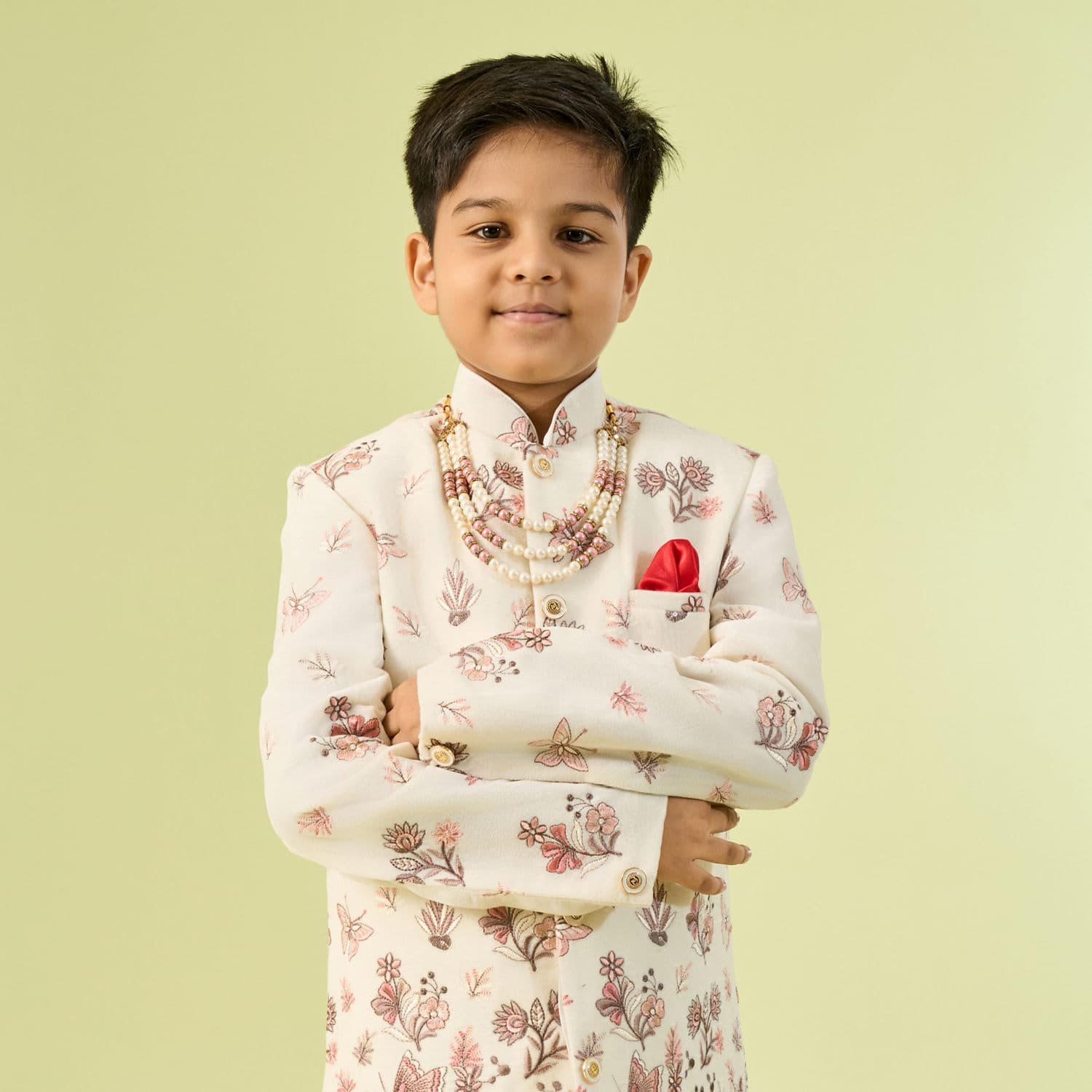 Velvety Cream Glory Indo Western | Manyavar Velvety Cream Glory Indo Western | Manyavar