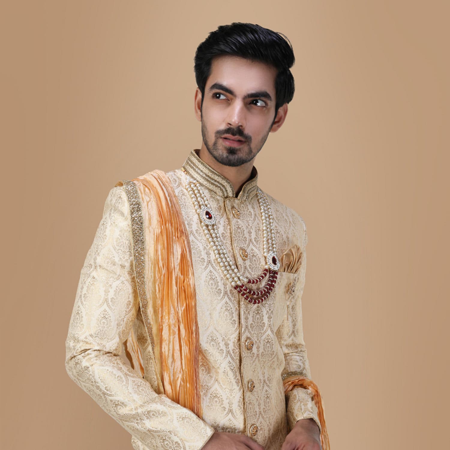 Classic Light Colored Traditional Sherwani Classic Light Colored Traditional Sherwani
