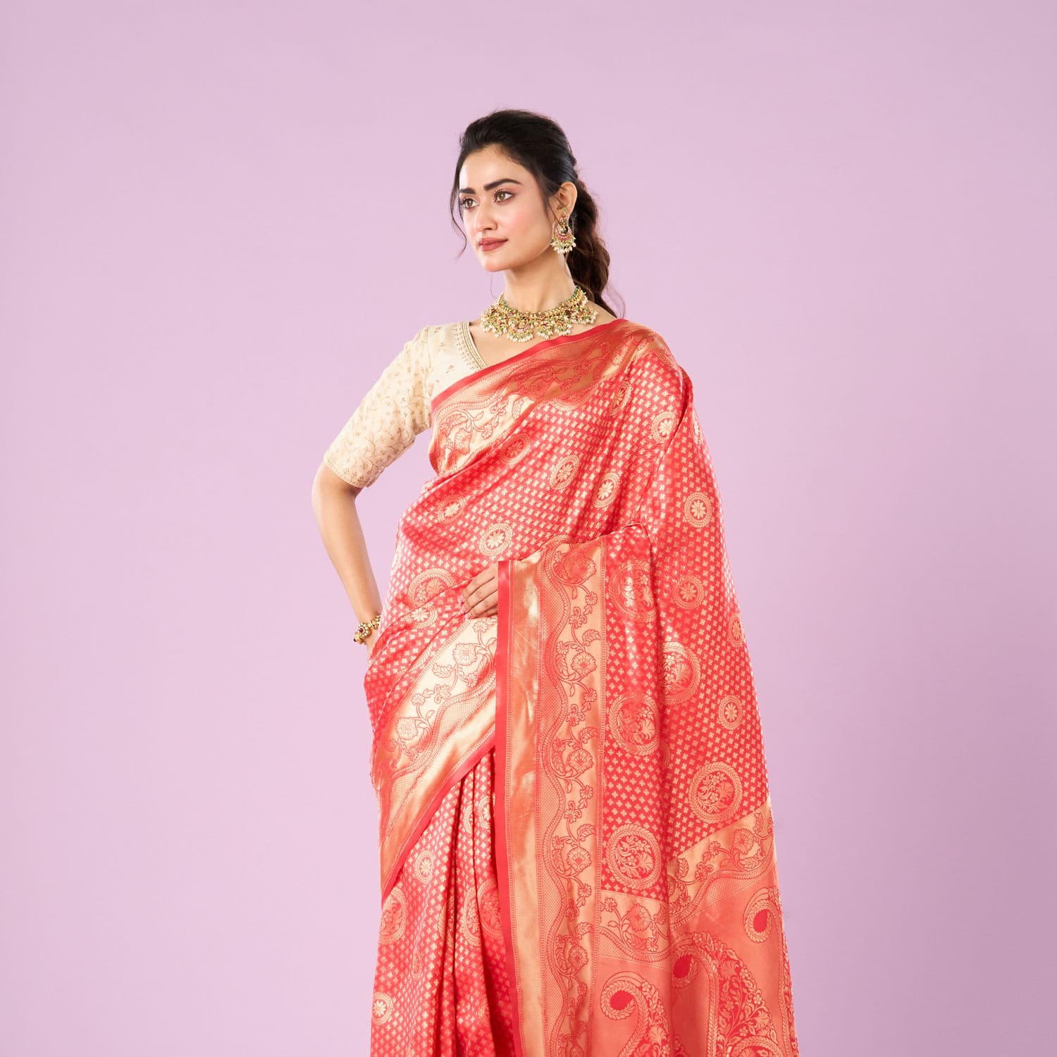 Pink Festive Delight Saree Pink Festive Delight Saree