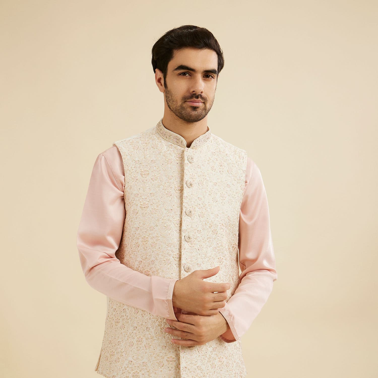 Exquisite Cream Nehru Jacket Exquisite Cream Nehru Jacket