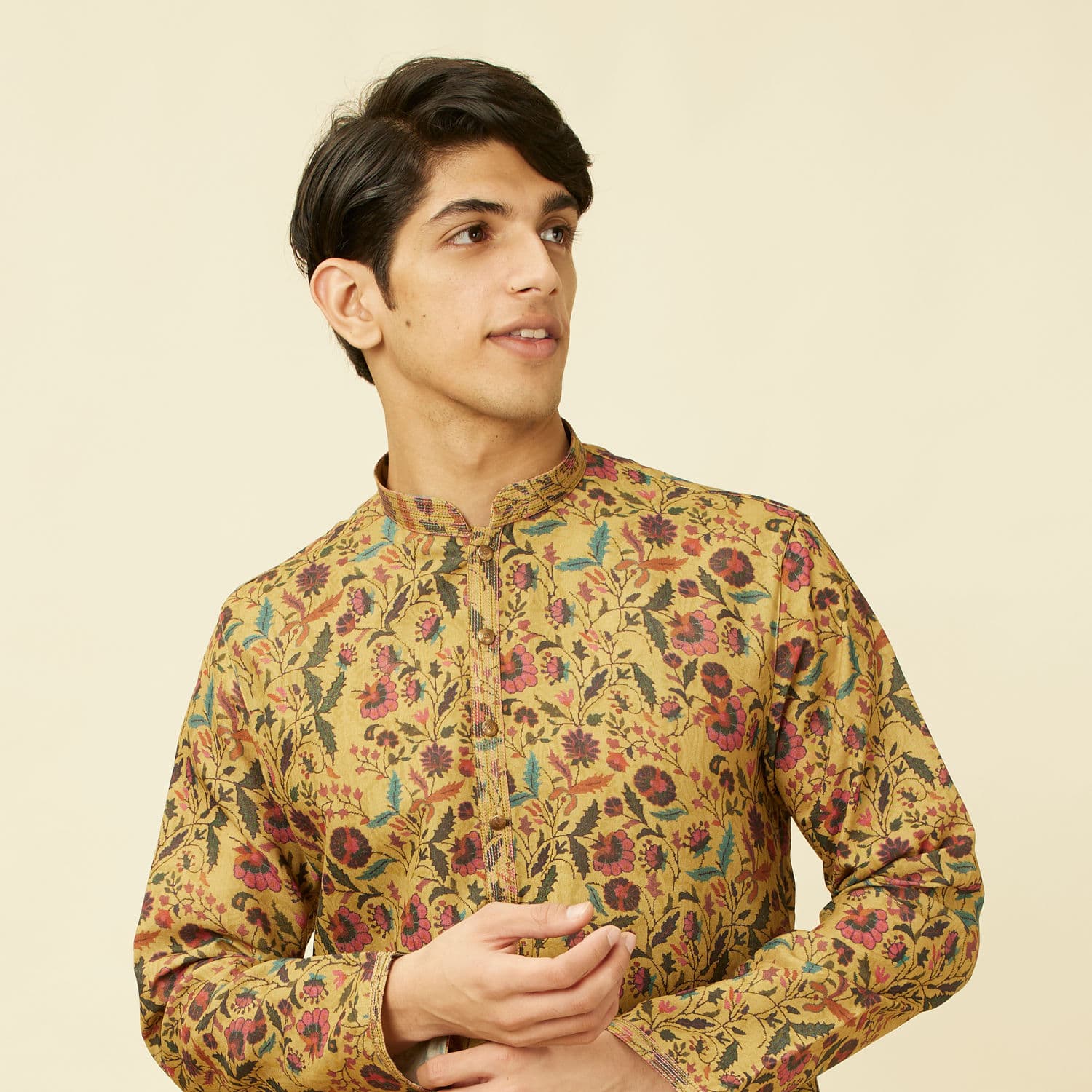 Melon Orange Floral Printed Kurta Set Melon Orange Floral Printed Kurta Set