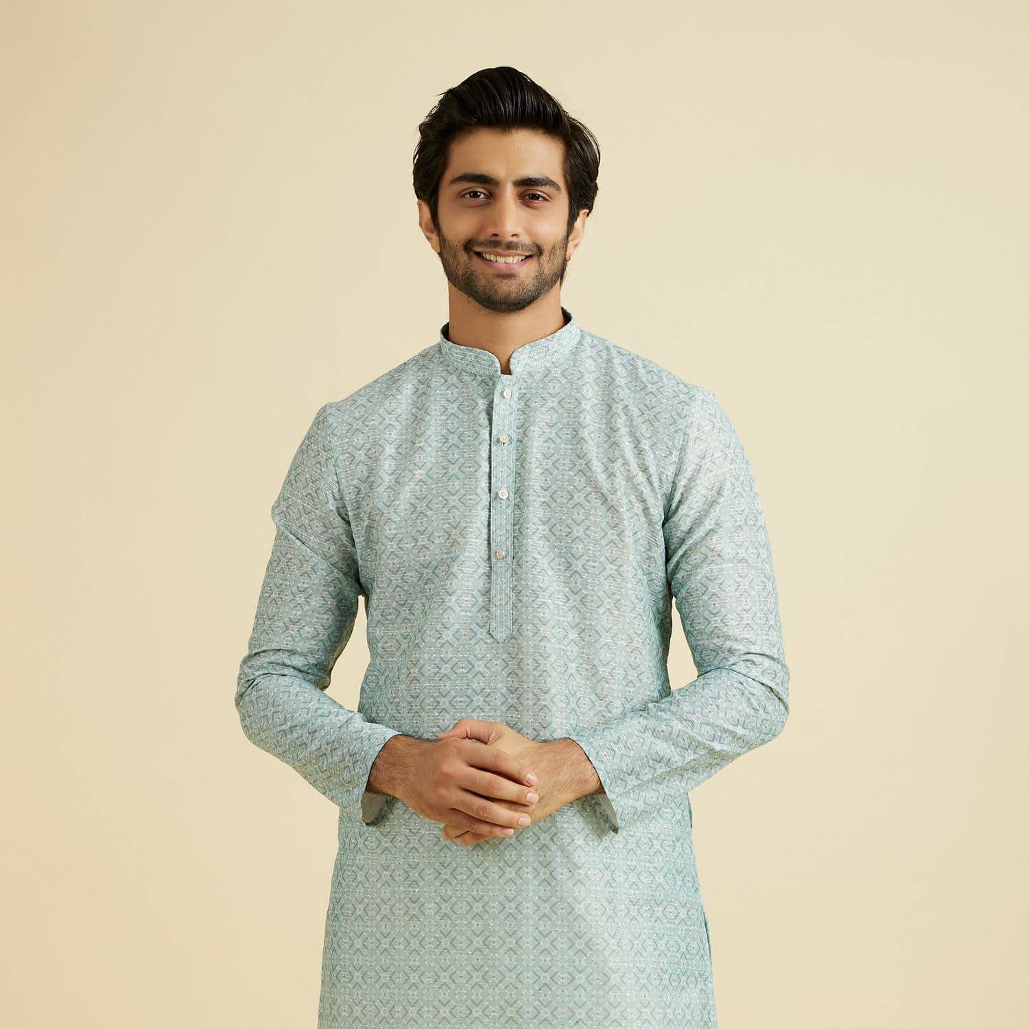 Aqua Green Festive Kurta Pajama | Manyavar Aqua Green Festive Kurta Pajama | Manyavar