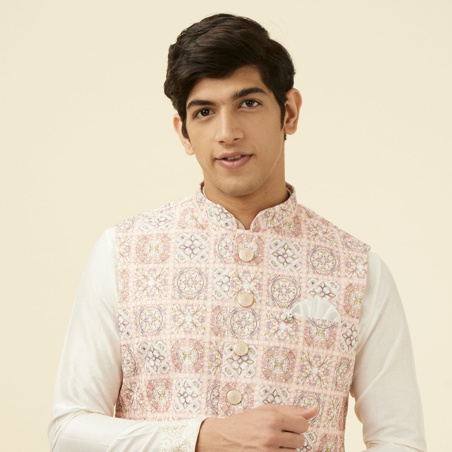 Soft Pink Moroccan Printed Jacket Soft Pink Moroccan Printed Jacket