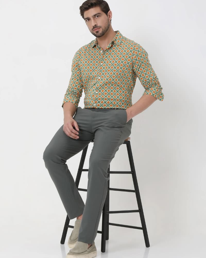 Olive Slim Fit Stretch Flat Front Pants | Mufti Jeans Olive Slim Fit Stretch Flat Front Pants | Mufti Jeans