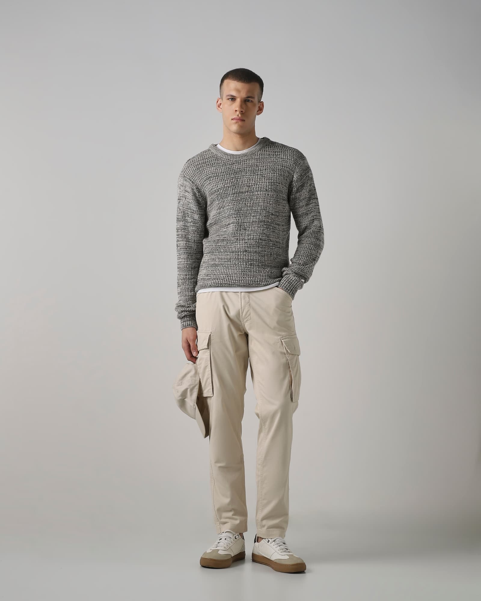 Off White Slim Fit Cotton Cargos Off White Slim Fit Cotton Cargos
