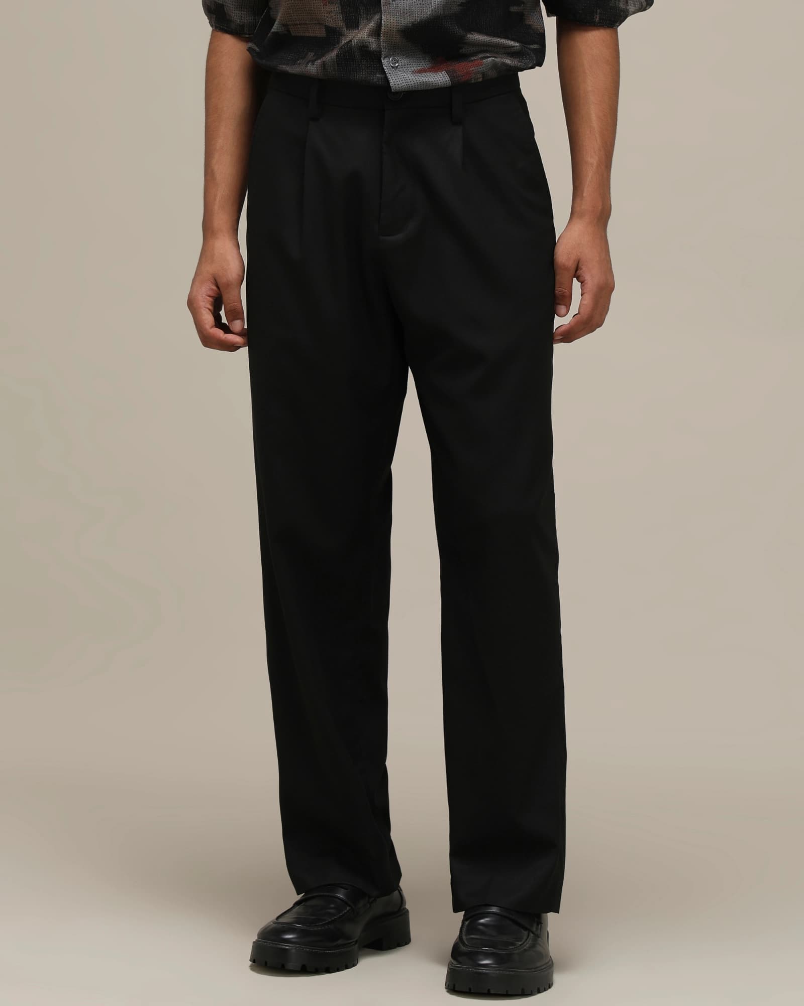 Black Loose Fit Stretch Chinos | Mufti Jeans Black Loose Fit Stretch Chinos | Mufti Jeans