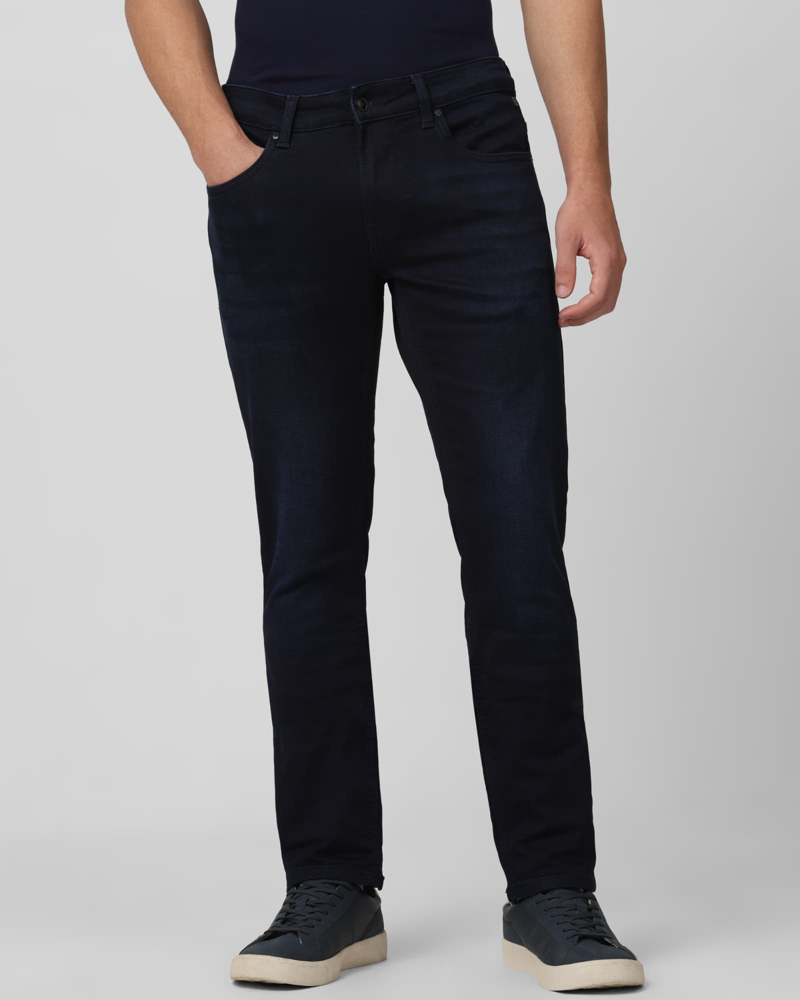 Deep Indigo Blue Super Slim Fit Denim Deluxe Stretch Jeans Deep Indigo Blue Super Slim Fit Denim Deluxe Stretch Jeans