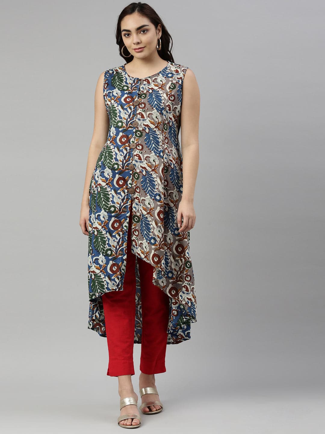 Neerus Blue Color Cotton Fabric Kurta | Neeru's Neerus Blue Color Cotton Fabric Kurta | Neeru's