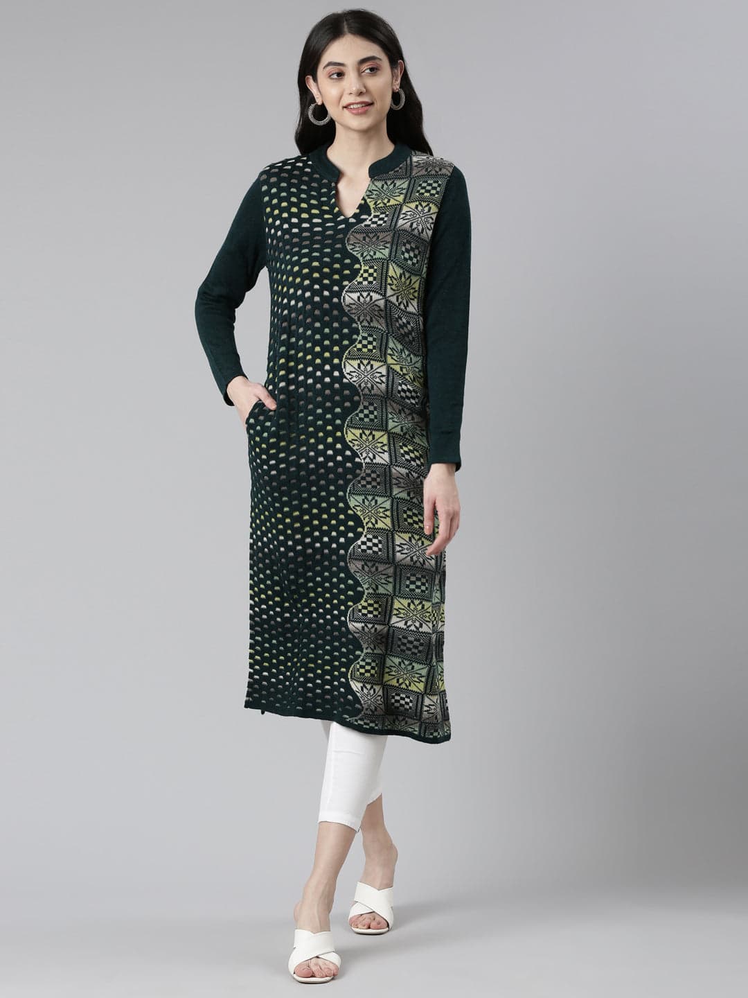 Neerus Multi Color Straight Kurta | Neeru's Neerus Multi Color Straight Kurta | Neeru's