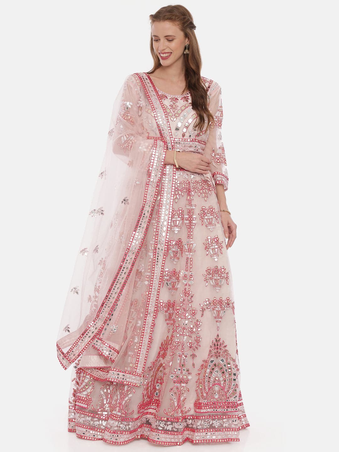 Neerus Pink Embellished Lehenga Set | Neeru's Neerus Pink Embellished Lehenga Set | Neeru's