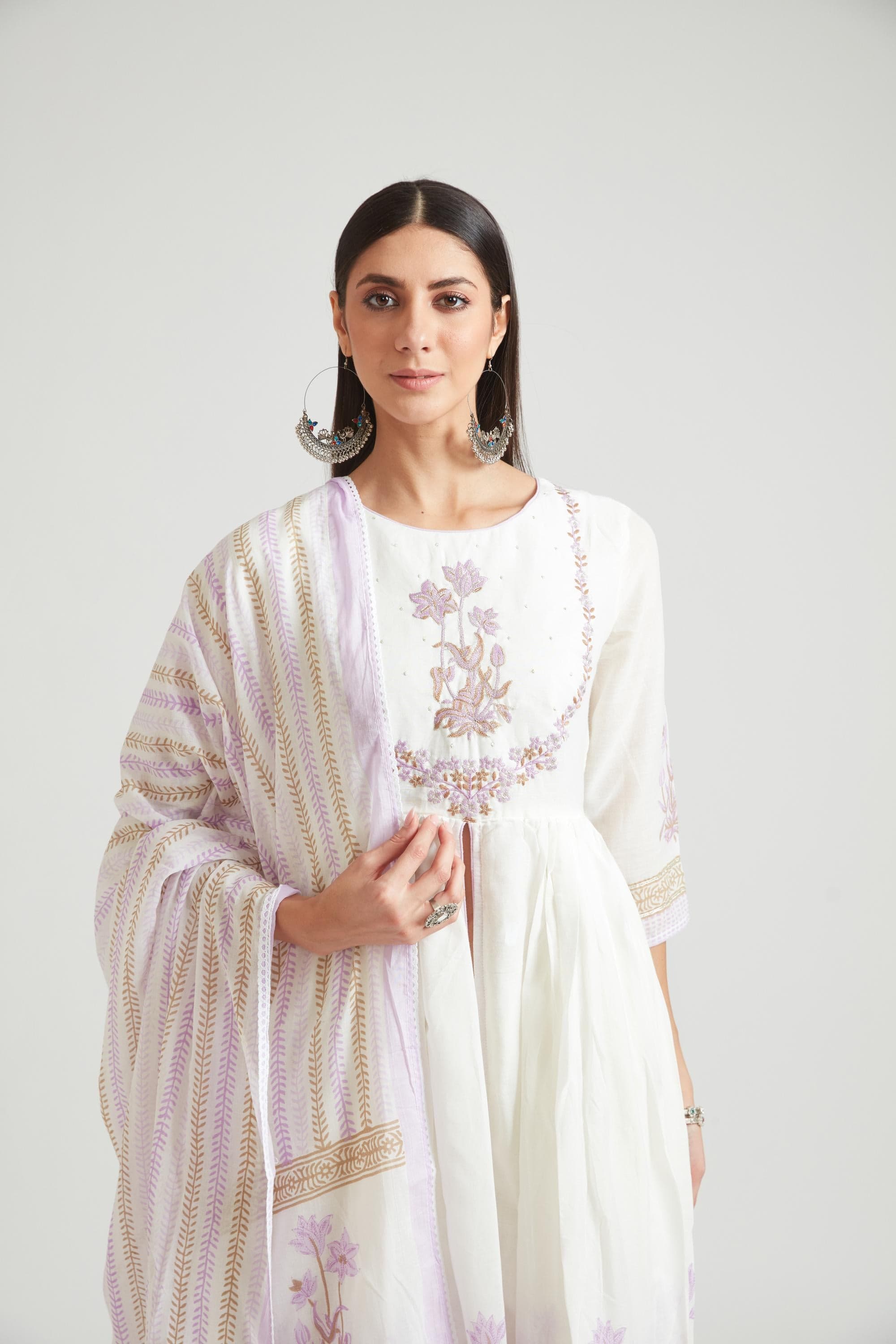 Neerus Lavender Color Chanderi Fabric Salwar Kameez | Neeru's Neerus Lavender Color Chanderi Fabric Salwar Kameez | Neeru's