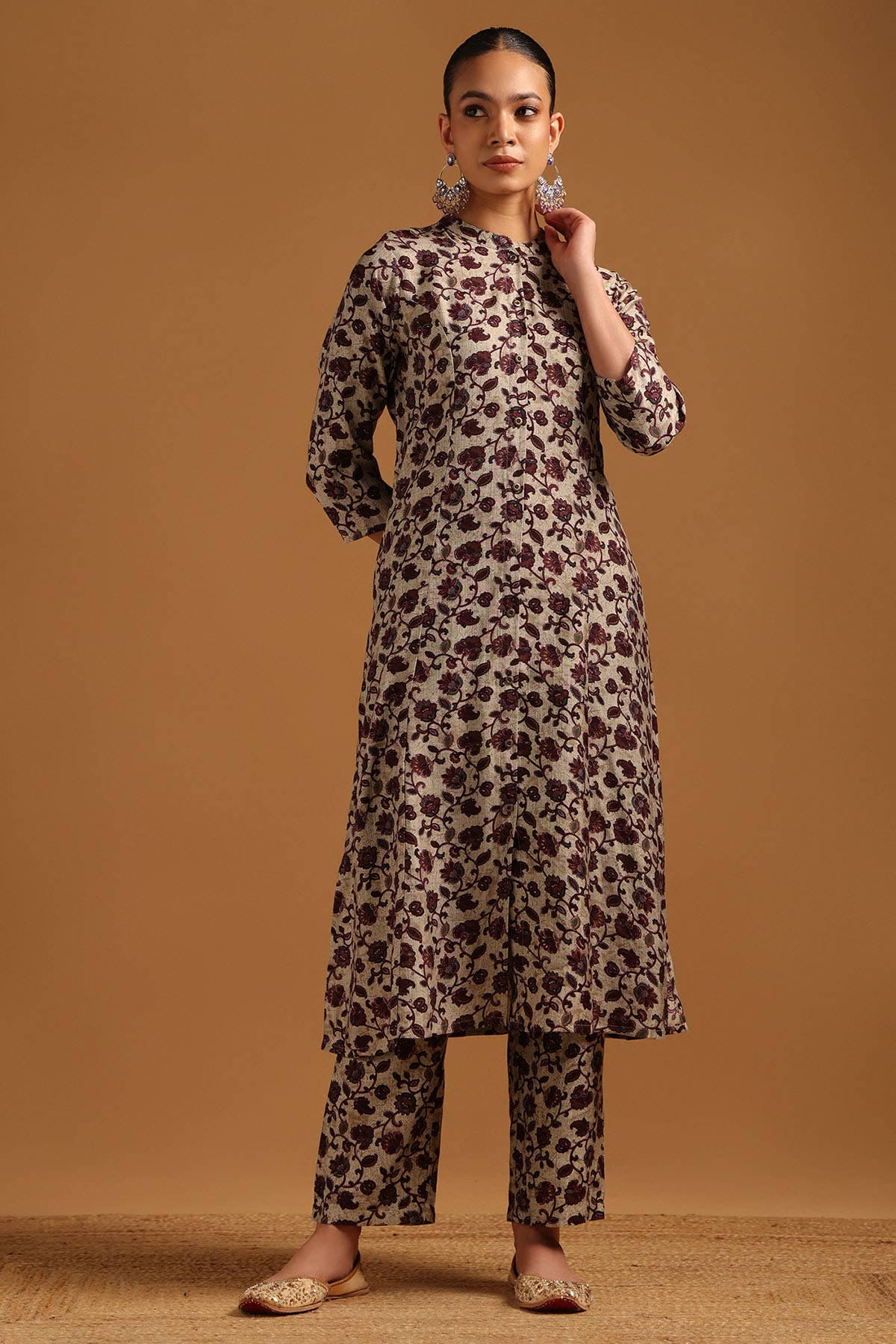 Wine Desert Storm Ethnic Motifs Co-Ord Set | Soch Wine Desert Storm Ethnic Motifs Co-Ord Set | Soch