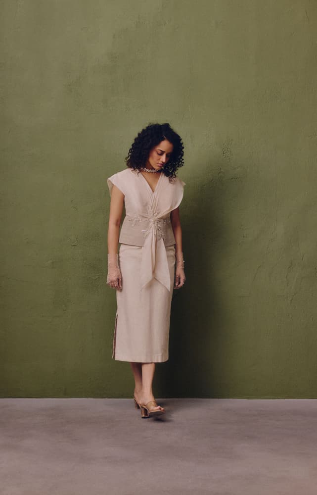 Silk Dress With Handcrafted Waist Detail | Synonym Clothing Silk Dress With Handcrafted Waist Detail | Synonym Clothing