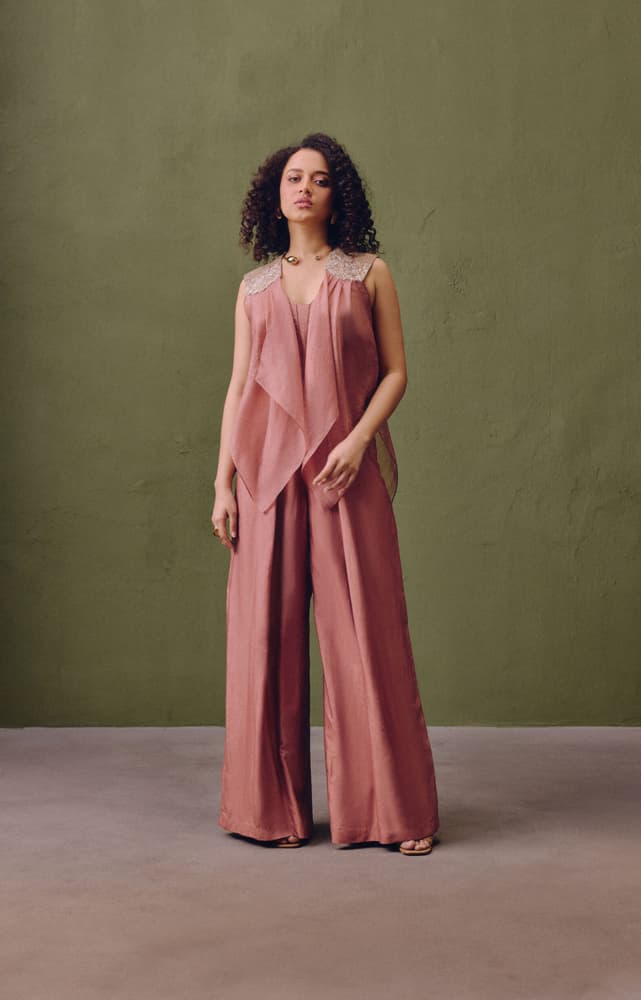 Pink Jumpsuit With Shrug Pink Jumpsuit With Shrug