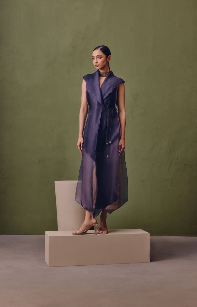 Silk Dress With Organza Overlay | Synonym Clothing Silk Dress With Organza Overlay | Synonym Clothing