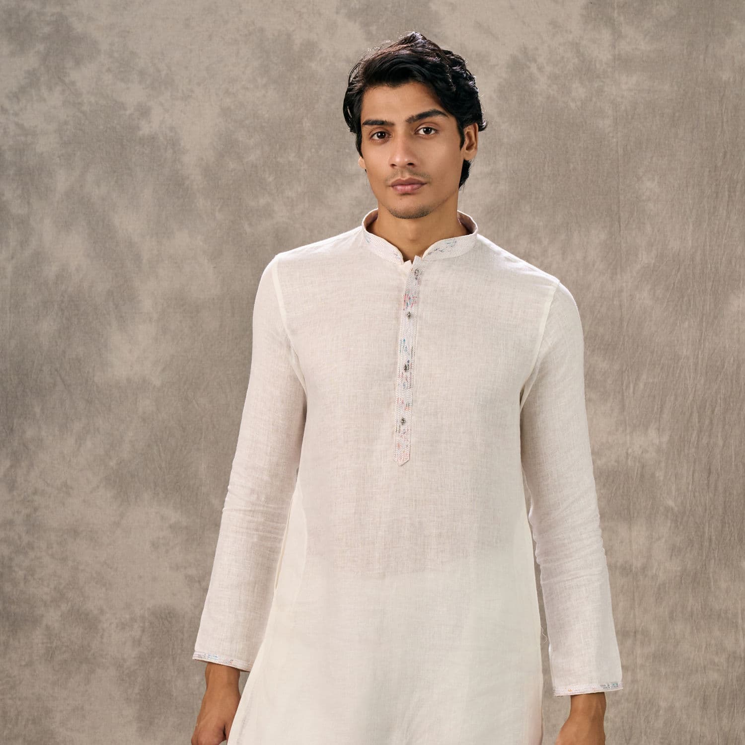 Cream Linen Kurta Set | Twamev Cream Linen Kurta Set | Twamev