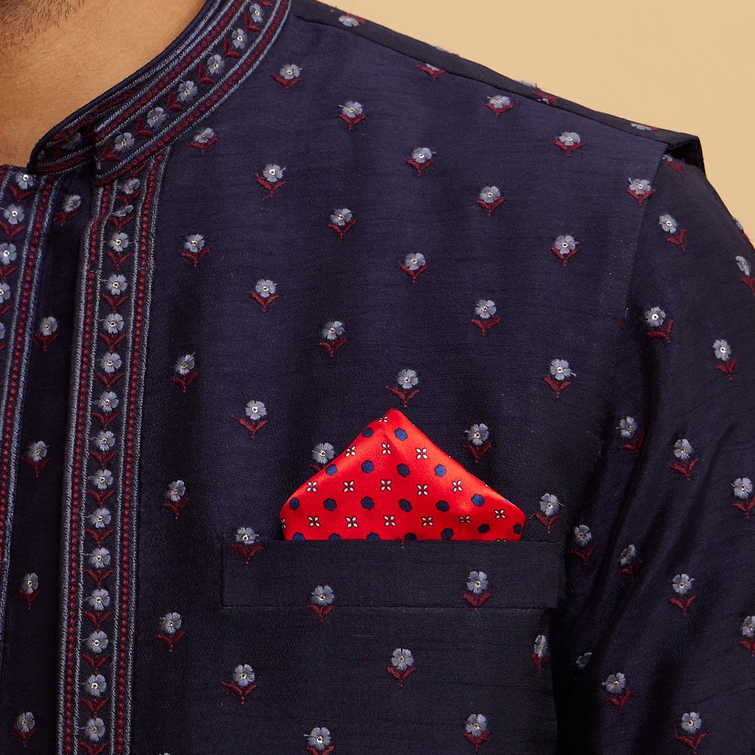 Elegant Red Satin Pocket Square | Twamev Elegant Red Satin Pocket Square | Twamev